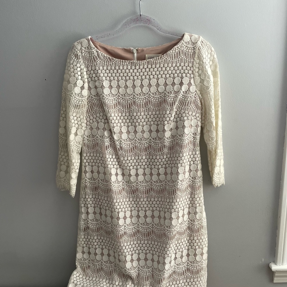 Elegant Lace Dress in Cream